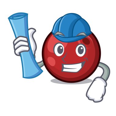 Mimar kızılcık karakter karikatür tarzı vektör çizim