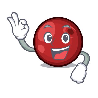 Kızılcık karakter karikatür tarzı vektör çizim Tamam