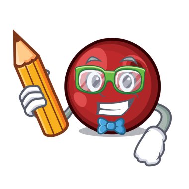 Öğrenci kızılcık karakter karikatür tarzı vektör çizim