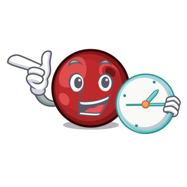 Saat kızılcık karakter karikatür tarzı vektör çizim ile