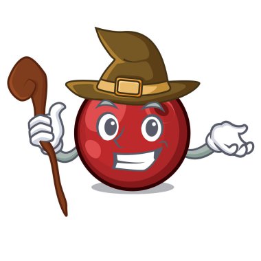 Cadı kızılcık maskot karikatür tarzı vektör çizim