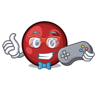Oyun kızılcık maskot karikatür tarzı vektör çizim