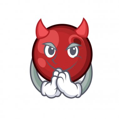 Şeytan kızılcık maskot karikatür tarzı vektör çizim