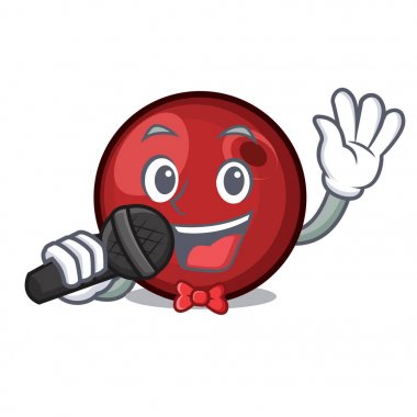 Şarkı kızılcık maskot karikatür tarzı vektör çizim