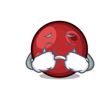 Ağlayan kızılcık maskot karikatür tarzı vektör çizim
