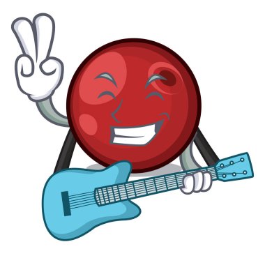 Gitar kızılcık maskot karikatür tarzı vektör çizim ile