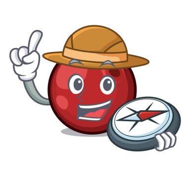 Explorer kızılcık maskot karikatür tarzı vektör çizim