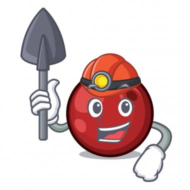 Madenci kızılcık maskot karikatür tarzı vektör çizim