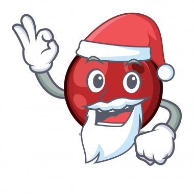 Santa kızılcık maskot karikatür tarzı vektör çizim