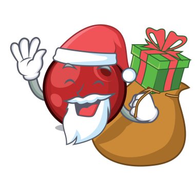 Noel Baba hediye kızılcık maskot karikatür tarzı vektör çizim ile