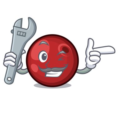 Mekanik kızılcık maskot karikatür tarzı vektör çizim