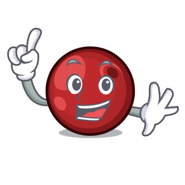 Parmak kızılcık maskot karikatür tarzı vektör çizim