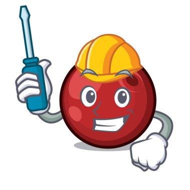 Otomotiv kızılcık maskot karikatür tarzı vektör çizim