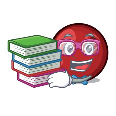 Öğrenci kitap kızılcık maskot karikatür tarzı vektör çizim ile