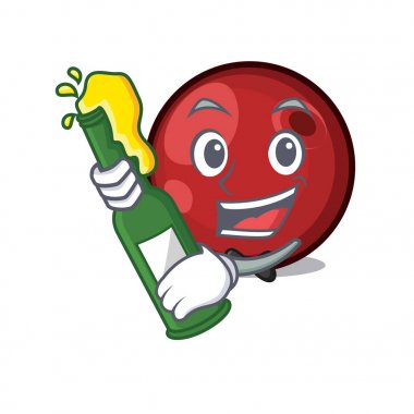 Bira kızılcık maskot karikatür tarzı vektör çizim ile