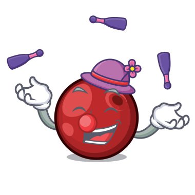 Kızılcık maskot karikatür tarzı vektör çizim hokkabazlık