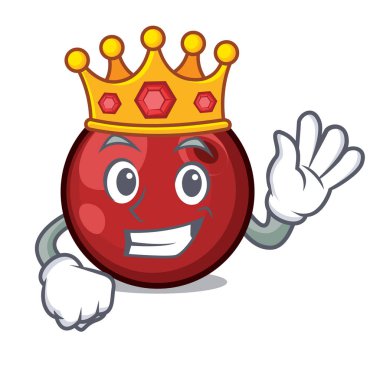 Kral kızılcık maskot karikatür tarzı vektör çizim