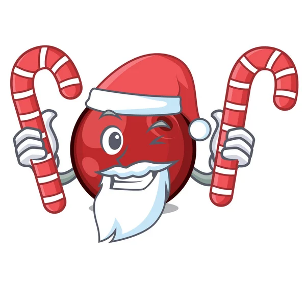 Weihnachtsmann Mit Süßigkeiten Preiselbeere Maskottchen Cartoon Stil Vektor Illustration — Stockvektor