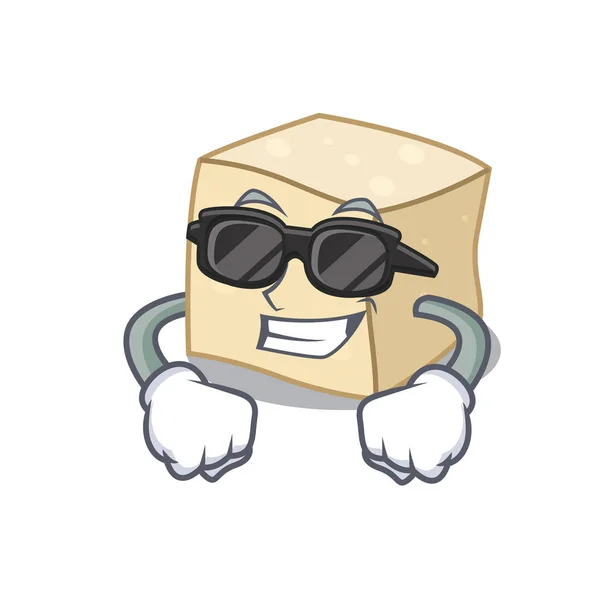 Super Fresco Personaje Tofu Dibujo Animado Estilo Vector Ilustración — Vector de stock