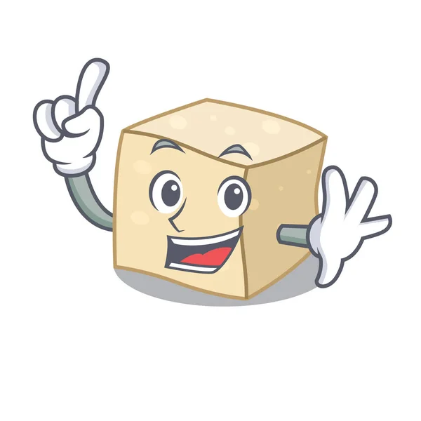 Finger Tofu Mascote Desenho Animado Estilo Vetor Ilustração — Vetor de Stock