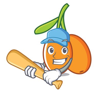 İskambil beyzbol cehri karakter karikatür tarzı vektör çizim