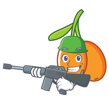 Ordu cehri karakter karikatür tarzı vektör çizim