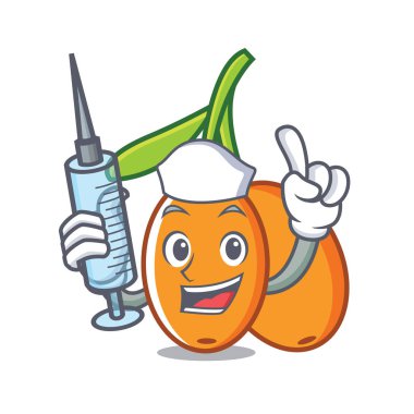 Hemşire cehri karakter karikatür tarzı vektör çizim