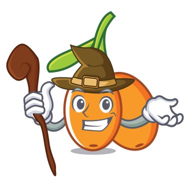 Cadı cehri maskot karikatür tarzı vektör çizim