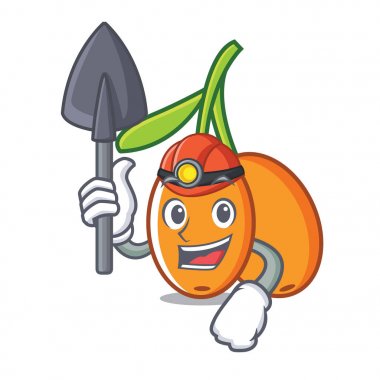 Madenci cehri maskot karikatür tarzı vektör çizim