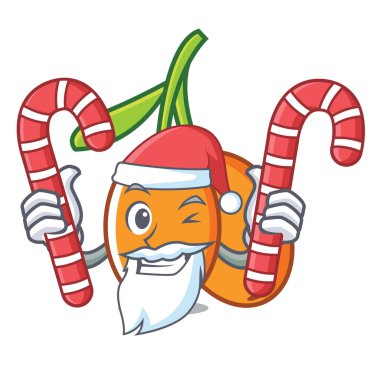 Santa şeker cehri maskot karikatür tarzı vektör çizim ile