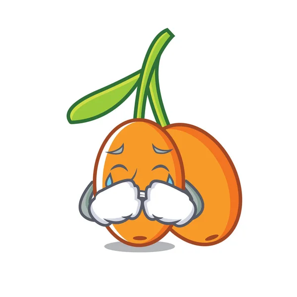 Crying Buckthorn Mascot Cartoon Style Vector Illustration — Stock Vector