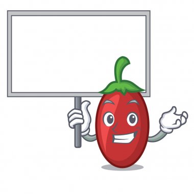 Karakter karikatür vektör çizim kurulu goji meyveleri getirmek