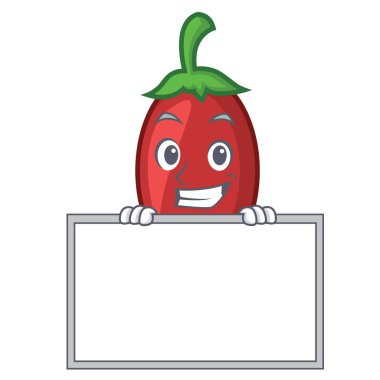 Yönetim Kurulu goji meyveleri karakter karikatür vektör çizim ile sırıtarak