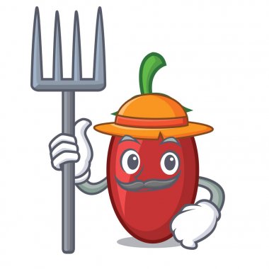 Çiftçi goji meyveleri karakter karikatür vektör çizim