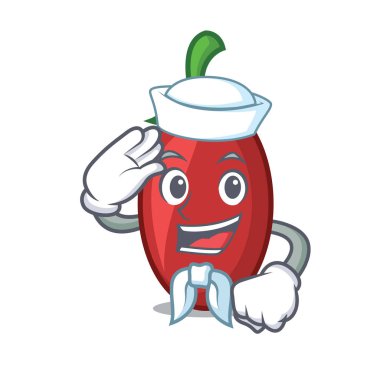 Denizci goji meyveleri karakter karikatür vektör çizim