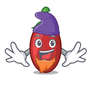 Elf goji meyveleri karakter karikatür vektör çizim