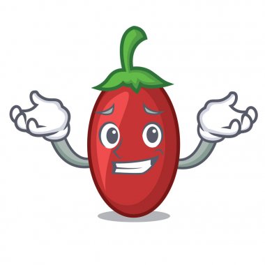 Sırıtan goji meyveleri karakter karikatür vektör çizim