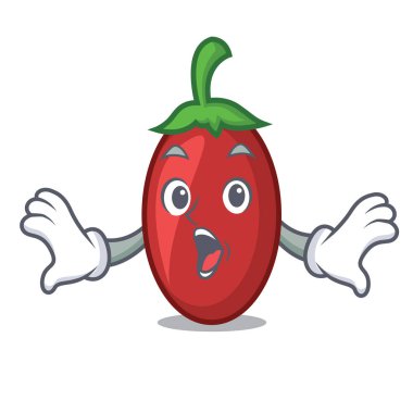 Sürpriz goji meyveleri maskot karikatür vektör çizim