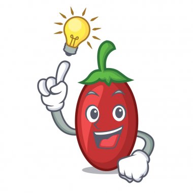 Bir fikir goji meyveleri maskot karikatür vektör çizim var