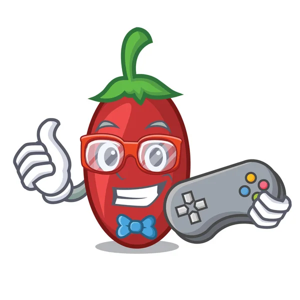 Gamer Goji Berries Mascot การ นเวกเตอร ภาพ — ภาพเวกเตอร์สต็อก
