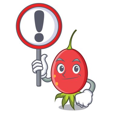 İşareti kuşburnu karakter karikatür tarzı vektör çizim ile