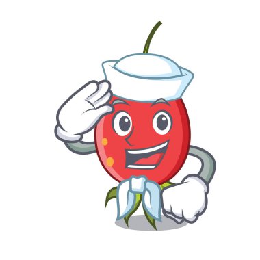 Denizci kuşburnu karakter karikatür tarzı vektör çizim