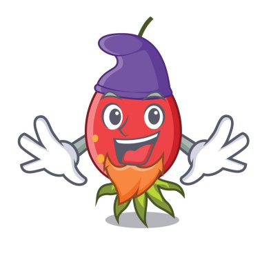 Elf kuşburnu karakter karikatür tarzı vektör çizim