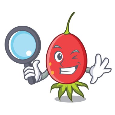 Dedektif kuşburnu karakter karikatür tarzı vektör çizim