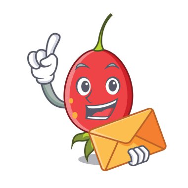 Zarf kuşburnu karakter karikatür tarzı vektör çizim ile