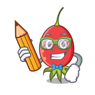 Öğrenci kuşburnu karakter karikatür tarzı vektör çizim