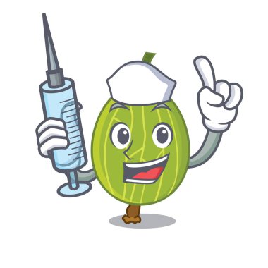 Hemşire bektaşi üzümü karakter karikatür tarzı