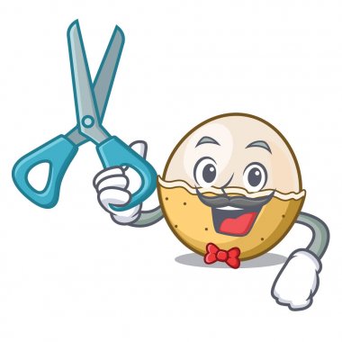 Kuaför longan meyve karakter karikatür