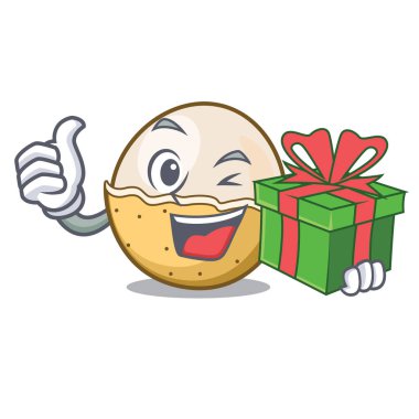 Hediye longan meyve maskot karikatür ile