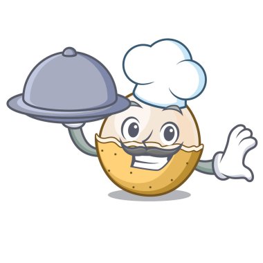 Şef gıda longan meyve maskot karikatür ile